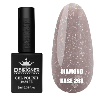 Базове покриття Diamond Base 268 Designer (9 мл.) - с легким світловідбивним ефектом