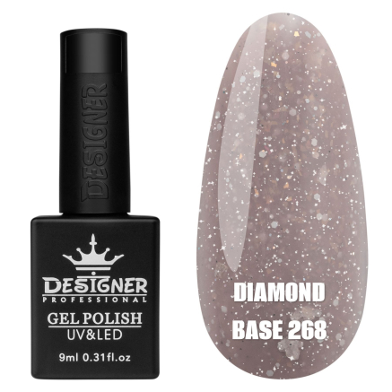 Базове покриття Diamond Base 268 Designer (9 мл.) - с легким світловідбивним ефектом