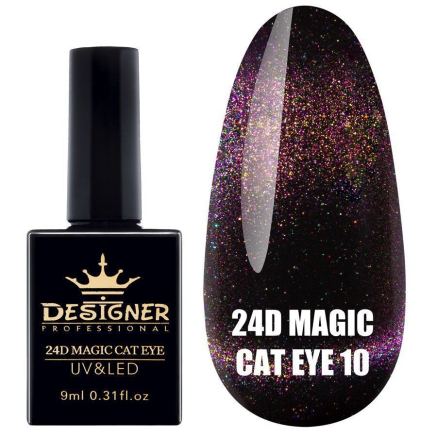 Гель-лак 24D Magic Cat Eye №10, 9 мл., Designer (Котяче око)