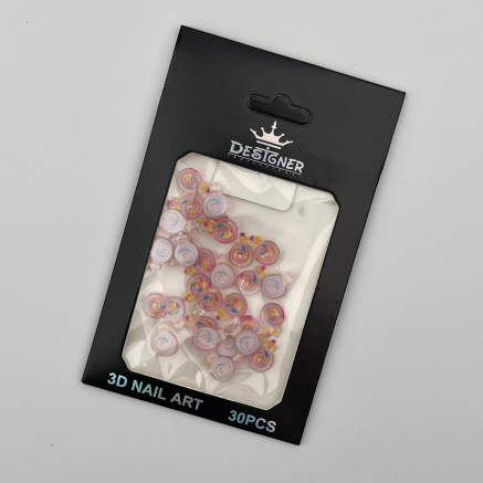 3D декор для об'ємного дизайну нігтів 'Рожеві пляшечки' Designer - K7