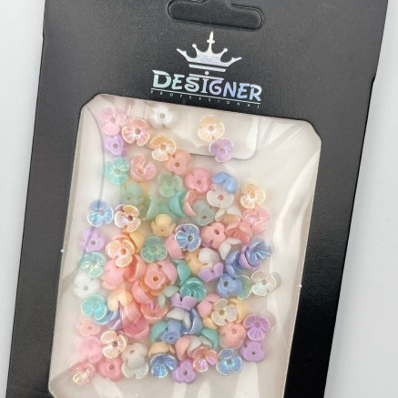 3D декор для об'ємного дизайну нігтів 'Різнокольорові квіточки' Designer - C15
