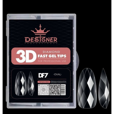 Diamond Fast Gel Tips (DF7 Oval) - гелеві типси Designer 120 шт/уп