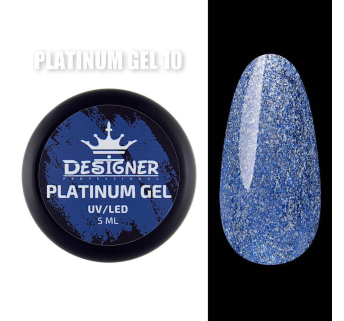 Platinum Gel 5 мл., Designer (Гель з шиммером) - Синій №10