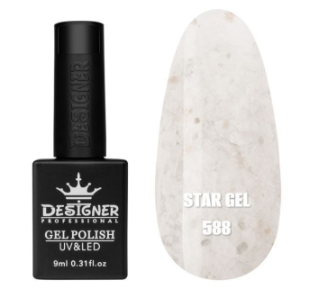 Гель лак Star gel 588 Designer (9мл.) - з пластівцями Юкі