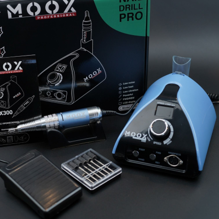 Фрезер Мокс X300 (Blue) на 50 000 об/хв. та 70W. для манікюру та педикюру Фрезер Мокс X300 (Blue) на 50 000 об/хв. та 70W. для манікюру та педикюру