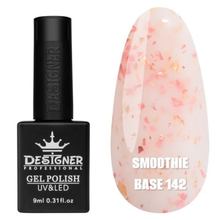Базове покриття Smoothie Base 142 Designer (9 мл) - з дрібними шматочками фольги