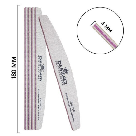 Двостороння пилка півмісяць (100/120 грит.) - Nailfile Designer