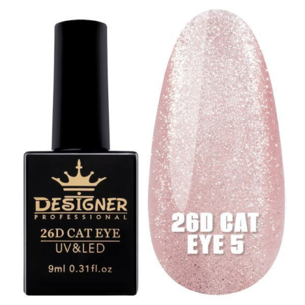 Гель-лак 26D Cat Eye №5, 9 мл., Designer (Котяче око)