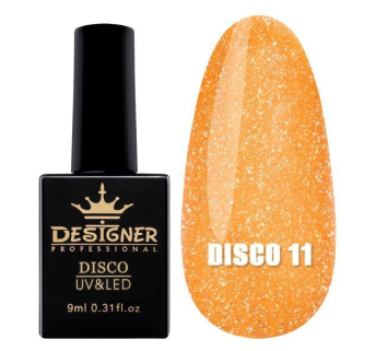 Світловідбивний гель-лак №11 (Жовтий), 9 мл. - Disco gel polish Designer