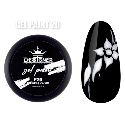 Gel Paint P20 (Білий) 5 мл. - Гель фарба Designer