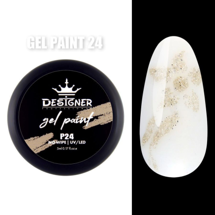 Gel Paint P24 (Золоті блискітки) 5 мл. - Гель фарба Designer