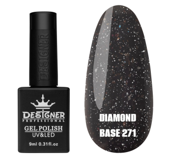 Базове покриття Diamond Base 271 Designer (9 мл.) - с легким світловідбивним ефектом