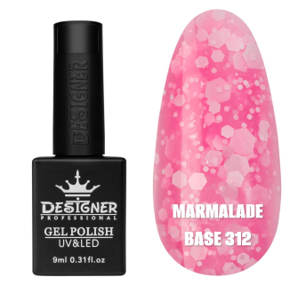 Кольорова база Marmalade base 312 Designer (9 мл.) - з білими конфетті