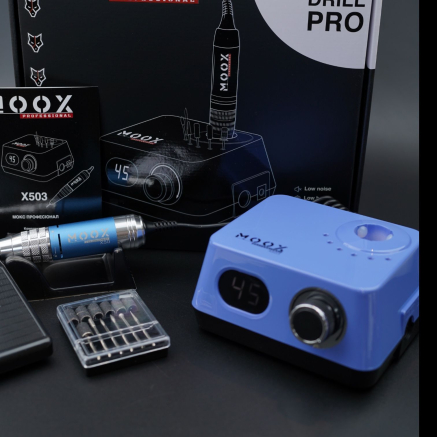 Фрезер Мокс X503 (Sky blue) на 45 000 об/хв. та 70W. для манікюру та педикюру Фрезер Мокс X503 (Sky blue) на 45 000 об/хв. та 70W. для манікюру та педикюру