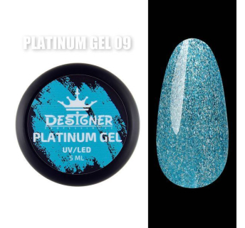 Platinum Gel 5 мл., Designer (Гель з шиммером) - Бірюзовий №9