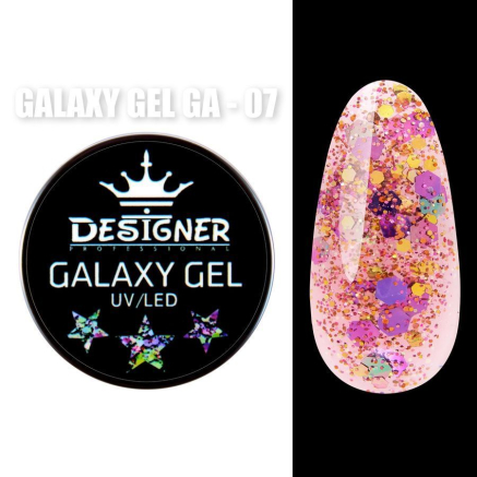 Galaxy Gel 10 мл., Designer (Глітерний гель) - GA - 07