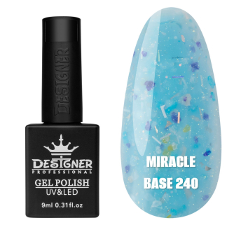 Кольорова база Miracle base Designer 240 (9 мл.) - з чорною, срібною та кольоровою поталлю