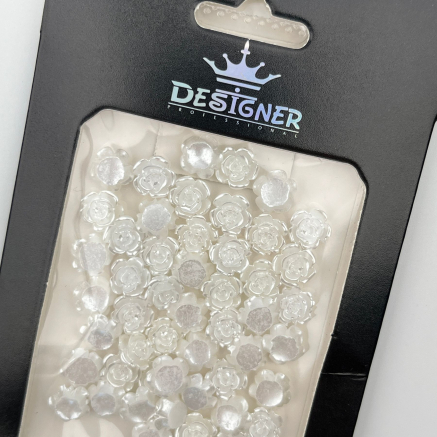 3D декор для об'ємного дизайну нігтів 'Білі трояндочки' Designer - C25