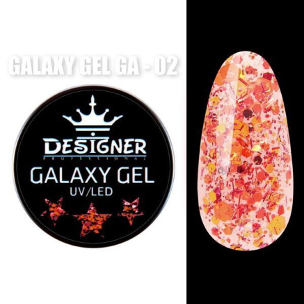 Galaxy Gel 10 мл., Designer (Глітерний гель) - GA - 02