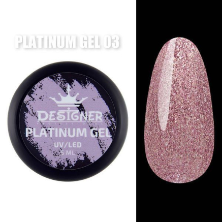 Platinum Gel 5 мл., Designer (Гель з шиммером) - Кораловий №3