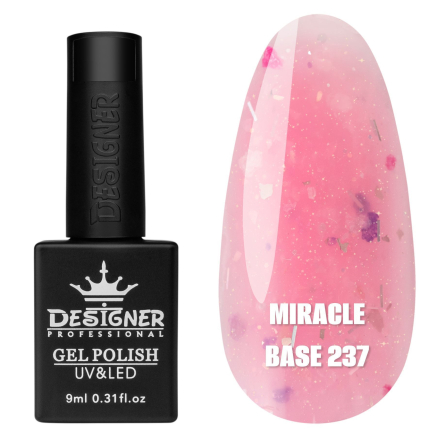Кольорова база Miracle base Designer 237 (9 мл.) - з чорною, срібною та кольоровою поталлю