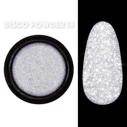 Disco powder №14 - Світловідбивна втирка Designer - Біла