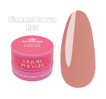 Жидкий полигель (30 мл., в банке) Designer К25 Diamond Brown