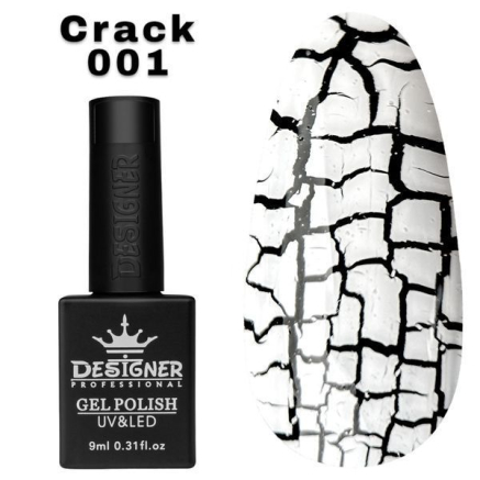 Гель лак Crack effect 001 Designer (9мл.) - з ефектом Кракелюра (утворює декоративні тріщини)