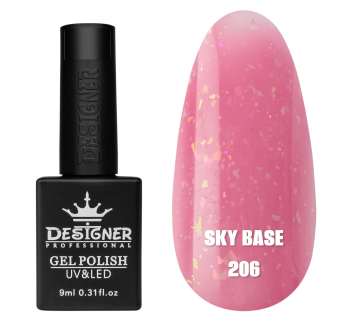 Кольорова база Sky base 206 Designer (9 мл.) - із золотою поталлю