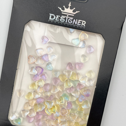3D декор для об'ємного дизайну нігтів 'Вітражні сердечка' Designer - L6