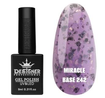 Кольорова база Miracle base Designer 242 (9 мл.) - з чорною, срібною та кольоровою поталлю