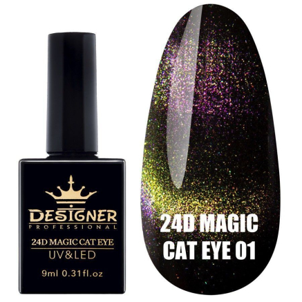 Гель-лак 24D Magic Cat Eye №01, 9 мл., Designer (Котяче око)