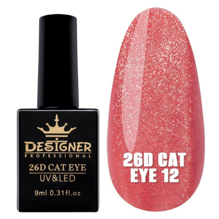 Гель-лак 26D Cat Eye №12, 9 мл., Designer (Котяче око)