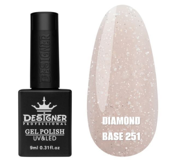 Базове покриття Diamond Base 251 Designer (9 мл.) - с легким світловідбивним ефектом