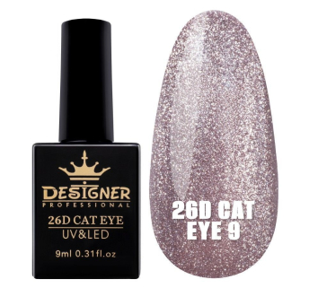 Гель-лак 26D Cat Eye №9, 9 мл., Designer (Котяче око)