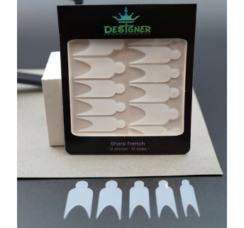 Nail Molds 12шт. (Sharp french - K) - Силіконові молди різних розмірів для дизайну нігтів та французького манікюру Designer