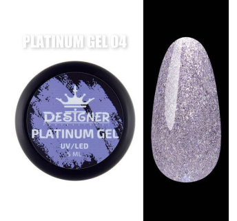 Platinum Gel 5 мл., Designer (Гель з шиммером) - Бузковий №4