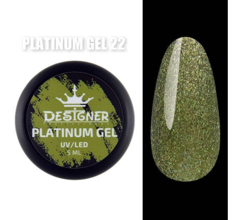 Platinum Gel 5 мл., Designer (Гель з шиммером) - Зелений №22