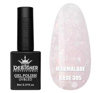 Кольорова база Marmalade base 305 Designer (9 мл.) - з білими конфетті