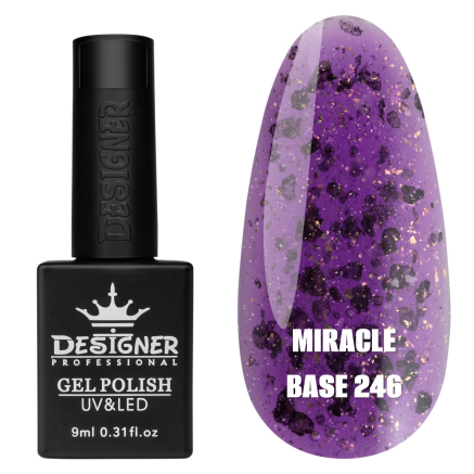 Цветная база Miracle base 246 Designer (9 мл.) - с черной, серебряной и цветной поталью
