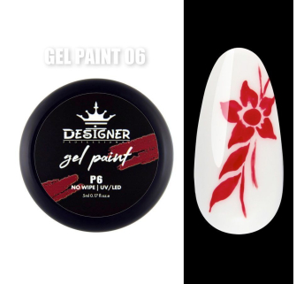 Gel Paint P6 (Томний червоний) 5 мл. - Гель фарба Designer