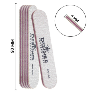 Двусторонняя овальная мини пилка (80/100 грит.) - Nailfile Designer