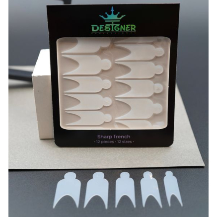 Nail Molds 12шт. (Sharp french - K) - Силіконові молди різних розмірів для дизайну нігтів та французького манікюру Designer