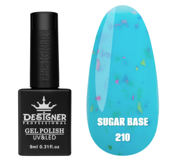 Кольорова база Sugar base 210 Designer (9 мл) - з різнокольоровими пластівцями