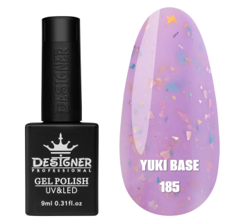Кольорова база Yuki base 185 Designer (9 мл.) - з пластівцями юкі