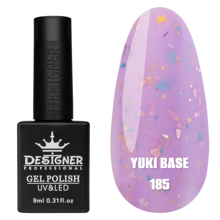 Кольорова база Yuki base 185 Designer (9 мл.) - з пластівцями юкі