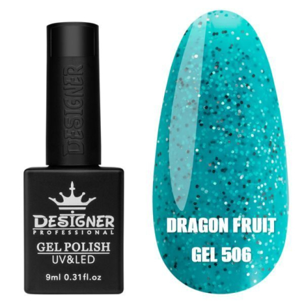Гель лак Dragon fruit 506 Designer (9мол) - з чорно-білими крапками