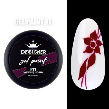 Gel Paint P11 (Вишневий) 5 мл. - Гель фарба Designer