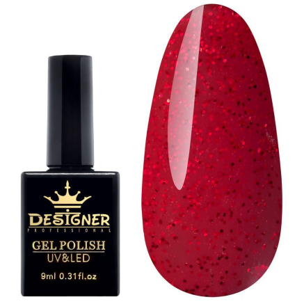 Гель-лак Designer Diamond Kingdom - M334 'Блискучий червоний'