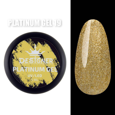 Platinum Gel 5 мл., Designer (Гель з шиммером) - Жовтий №19